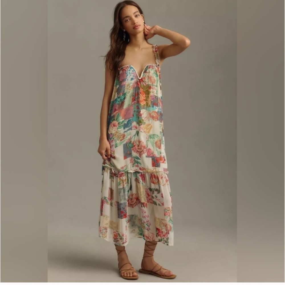 Anthropologie Floral Maxi Dress - Bump Friendly